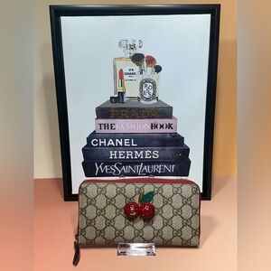 Gucci cherry zip around wallet - EUC